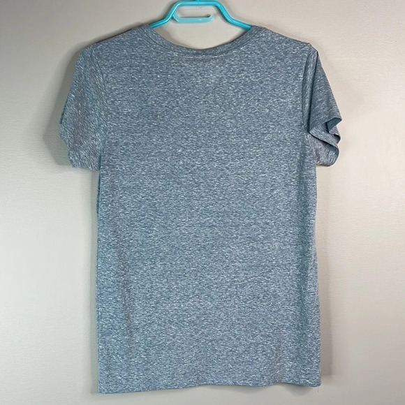 OBEY Graphic Logo Crewneck T-Shirt Heather Blue Short Sleeve USA Baddie Size M - Picture 6 of 10